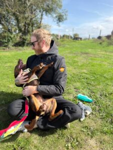 Red having cuddles